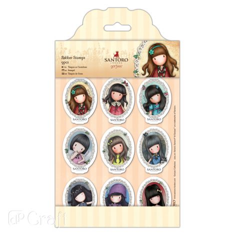 Stempel gumowy Santoro Owalny Mix, 1szt